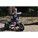 Дитячий триколісний велосипед - коляска TILLY Camaro T-362 сірий з батьківською ручкою надувні колеса 12", фото 10