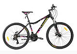 Велосипед гірський двоколісний одноподвесный на алюмінієвій рамі Crosser Angel 26 дюймів 16,5" рама чорний, фото 6