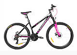 Велосипед гірський двоколісний одноподвесный на алюмінієвій рамі Crosser Girl 26 дюймів 16,9" рама чорний, фото 6