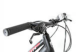 Велосипед гірський двоколісний одноподвесный на алюмінієвій рамі Crosser Levin 26 дюймів 14" рама чорно-червоний, фото 3