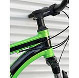 Велосипед гірський двоколісний одноподвесный на алюмінієвій рамі TopRider 680 26" колеса 18" рама салатовий, фото 5