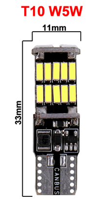 Світлодіодна лампа LED T10/W5W 4014 26 SMD CANBUS жовтий, фото 2