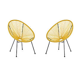 Набір з 2 стільців Accent Yellow ACAPULCO II