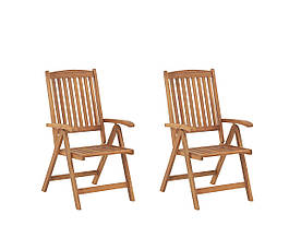 Набір з 2 світлих дерев'яних садових стільців ЯВА