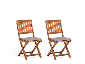 Набір з 2 дерев'яних садових стільців CENTO
