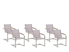 Набір з 6 бежевих садових стільців COSOLETO