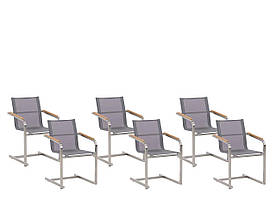 Набір з 6 садових стільців Сірий COSOLETO