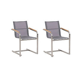 Набір з 2 садових стільців Сірий COSOLETO