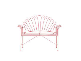 Садова лавка з металу 125 см Pink CAVINIA