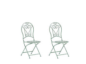 Набір з 2 металевих садових стільців Green TRENTO