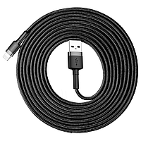 Кабель для зарядки телефона, планшета Lightning Apple iphone BASEUS Cafule Cable 300см |2A| Черный