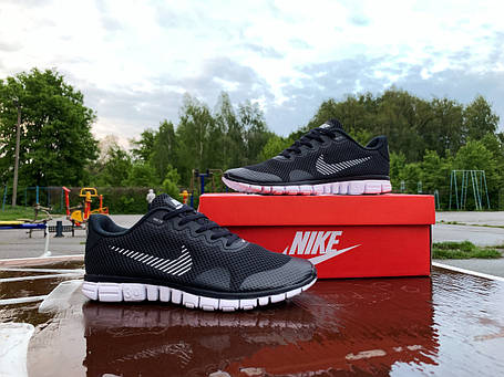 Чоловічі кросівки Nike Free Run 3.0 v2 темно-сині з білим, фото 1
