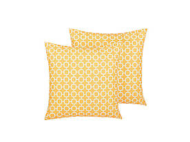 Набір з 2-х геометричних садових подушок 40 x 40 см, жовтий