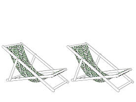 Набір з 2 шезлонгів з візерунком ANZIO / AVELLINO у вигляді листя