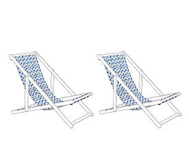Набір з 2 тканин для шезлонгів ANZIO / AVELLINO білий і синій