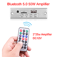 Встраиваемый MP3 плеер с Bluetooth, FM модуль, усилитель 2x25W, USB, microSD, Медиацентр 12v ANG000381