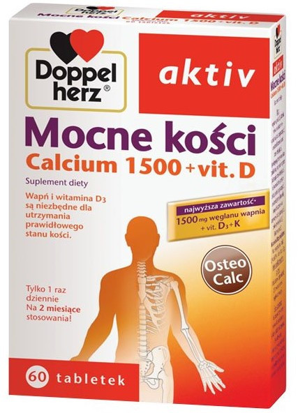 Doppelherz Aktiv Міцні Кістки, Кальцій, Вітамін D, Вітамін К, 60 таблеток на 60 днів прийому. До 04/2027, фото 1