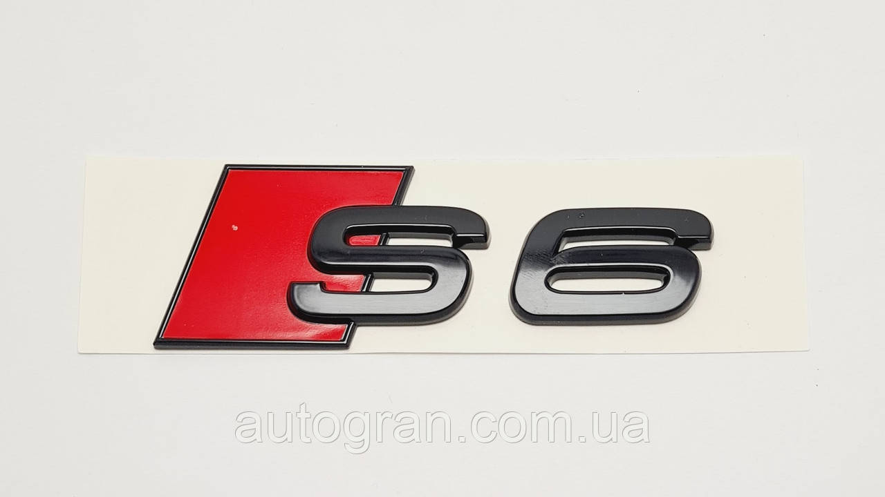 Емблема на кузов Audi S6 чорна