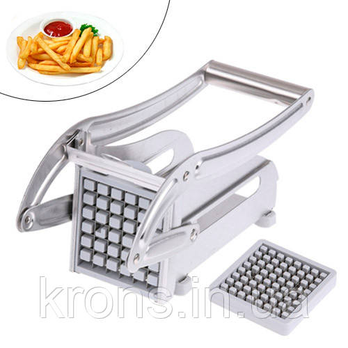 Машинка для нарізання картоплі фрі соломкою, картоплерізка ручна, сталь, фото 1