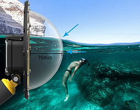 Купол поплавок для підводної зйомки для GOPRO 8 BLACK (DOME PORT) Telesin, фото 4