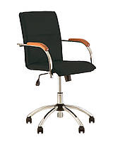 Кресло офисное Samba GTP Tilt крестовина CHR10 экокожа V-20, подлокотники 1.010 (Новый Стиль ТМ) екошкіра V-14, дерев'яні підлокітники-1.010