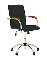 Кресло офисное Samba GTP Tilt крестовина CHR10 экокожа V-20, подлокотники 1.010 (Новый Стиль ТМ) екошкіра V-14, дерев'яні підлокітники-1.023