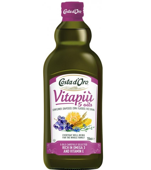 Мікс П'яти Масел Першого Холодного Віджимання Costa d'Oro Vitapiu 5 Oils 750 мл Італія