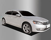 Дефлекторы окон (ветровики) хромированные Volkswagen Passat B7 (АМЕРИКАНЕЦ) 2011-2018 (Autoclover C558)