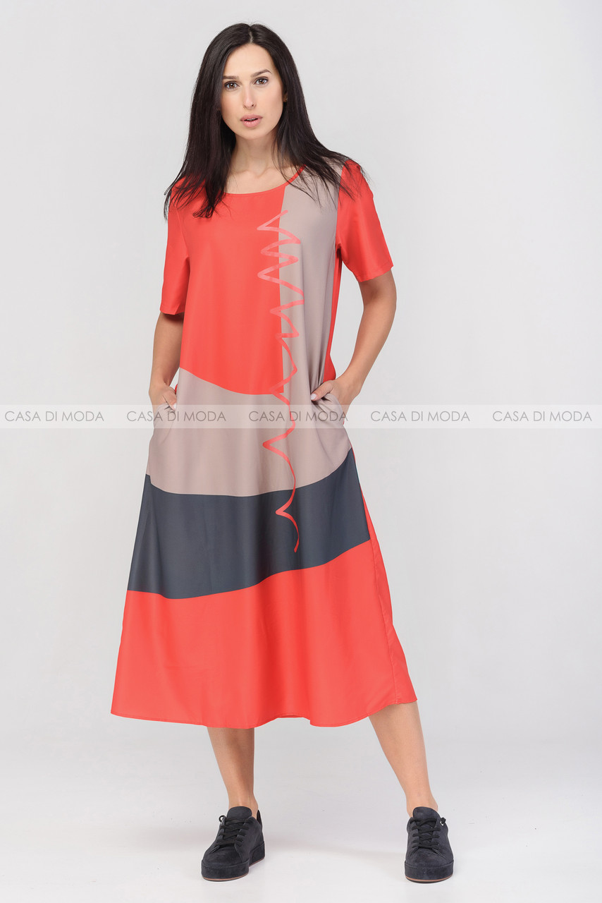 Стильне жіноче плаття,мода 2021,колір корал