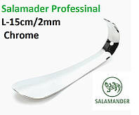 Ложка рожок короткий для обуви Salamander chrome 15 см./2мм.