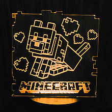 Акриловий світильник-нічник Minecraft жовтий tty-n000322