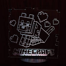 Акриловий світильник-нічник Minecraft білий tty-n000323