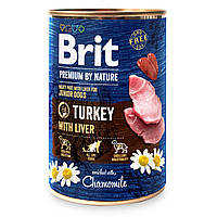 Консерви Brit Premium By Nature Dog 400г для цуценят (індичка і печінка)