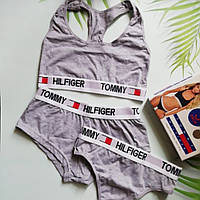 Комплект жіночої спідньої білизни сірий Томмі Хефлігер 3 в 1 М