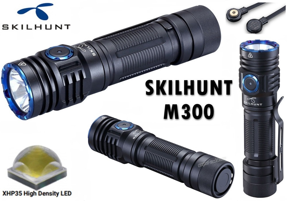 Далекобійний ліхтар SKILHUNT M300 (2000LM, CREE XHP35 HD, 18650, 219м, IPX8, Магніт, Магнітна зарядка), фото 1