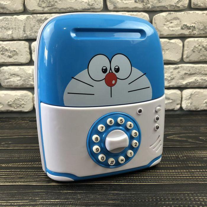 Дитячий сейф скарбничка Saving Box для грошей блакитний кіт оггі з кодом для дітей дитину музична іграшка
