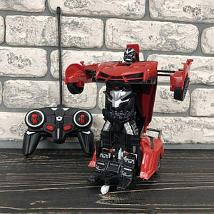 Дитяча іграшка робот Трансформер Lamborghini іграшкова машина на радіокеруванні на пульті червона