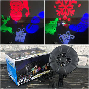 Вуличний лазерний проектор Festival Projection Lamp новорічний для різдва новорічні фігури для будинку на