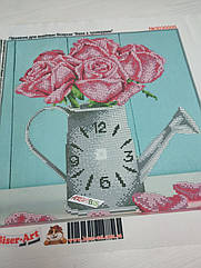 3030005 Ваза з трояндами набір для вишивання бісером годинника
