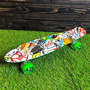 Скейтборд пенні борд зі світними колесами з малюнком пенні борд пенні борд пенниборд пениборд зелений