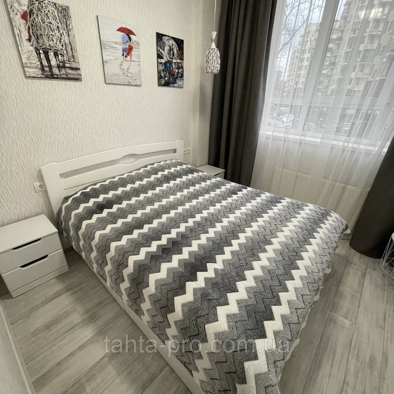 Плед-покрывало "Зигзаг" из бамбукового волокна ЕВРО 220х200_220гр/кв.м