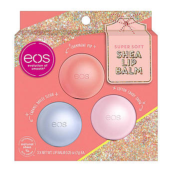 Набор бальзамов для губ EOS Super Soft Shea Lip Balm Holiday Gift Set 3 x 7 г