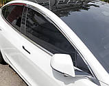 Дефлектори вікон, вітровики хромовані Tesla Model 3 2017- (Autoclover E033), фото 5