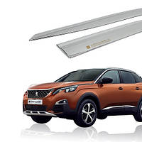 Дефлектори вікон, вітровики хромовані Peugeot 3008 2017- (Autoclover/6шт./E010)