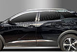 Дефлектори вікон, вітровики хромовані Peugeot 3008 2017- (Autoclover/6шт./E010), фото 3