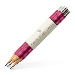 Олівці змінні чорнографітні Graf von Faber-Castell 3 pocket pencils Guilloche Electric Pink, 3 шт, 118662