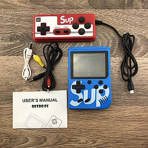 Портативна ігрова консоль ретро приставка з джойстиком Sup Game box 400 ігор 2play dendy денді синя