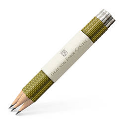 Олівці змінні чорнографітні Graf von Faber-Castell 3 pocket pencils Guilloche Olive Green, 3 шт., 118663