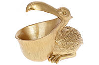 Декоративная статуэтка-корзинка Пеликан, 23см, цвет - золото