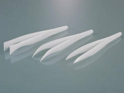 Одноразовий пінцет, PS, Форма Загострений: прямий, внутрішній, рифлений кінчик , Довжина 130 мм, Стерильні + ,